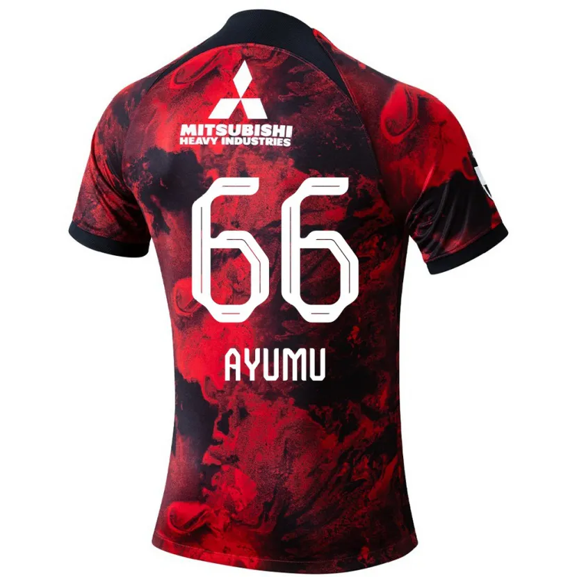 Danxen Kinderen Ayumu Ohata #66 Rood Zwart Thuisshirt Thuistenue 2024/25 T-Shirt