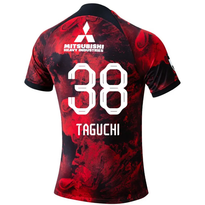 Danxen Kinderen Keita Taguchi #38 Rood Zwart Thuisshirt Thuistenue 2024/25 T-Shirt