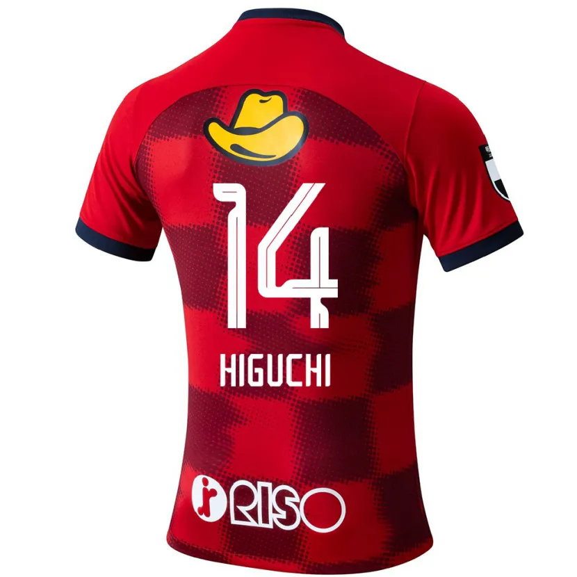 Danxen Kinderen Yuta Higuchi #14 Rood Blauw Wit Thuisshirt Thuistenue 2024/25 T-Shirt