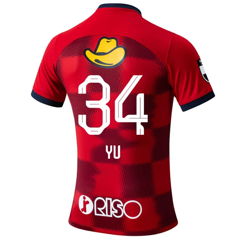 Danxen Kinderen Yu Funabashi #34 Rood Blauw Wit Thuisshirt Thuistenue 2024/25 T-Shirt