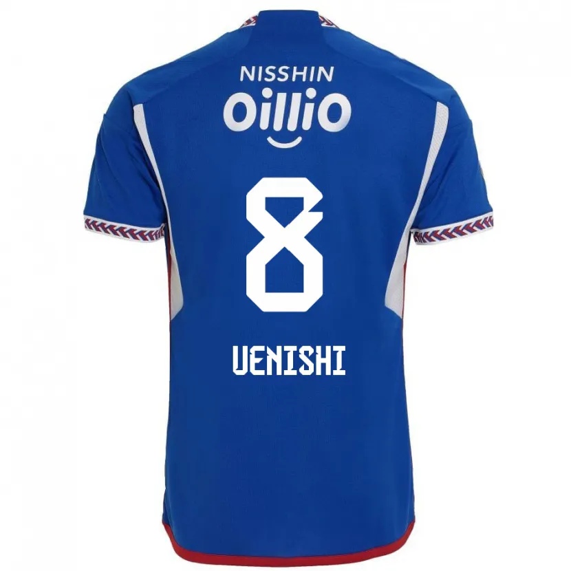 Danxen Kinderen Haruki Uenishi #8 Blauw Wit Rood Thuisshirt Thuistenue 2024/25 T-Shirt