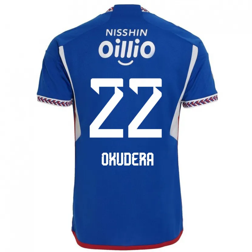 Danxen Kinderen Minato Okudera #22 Blauw Wit Rood Thuisshirt Thuistenue 2024/25 T-Shirt