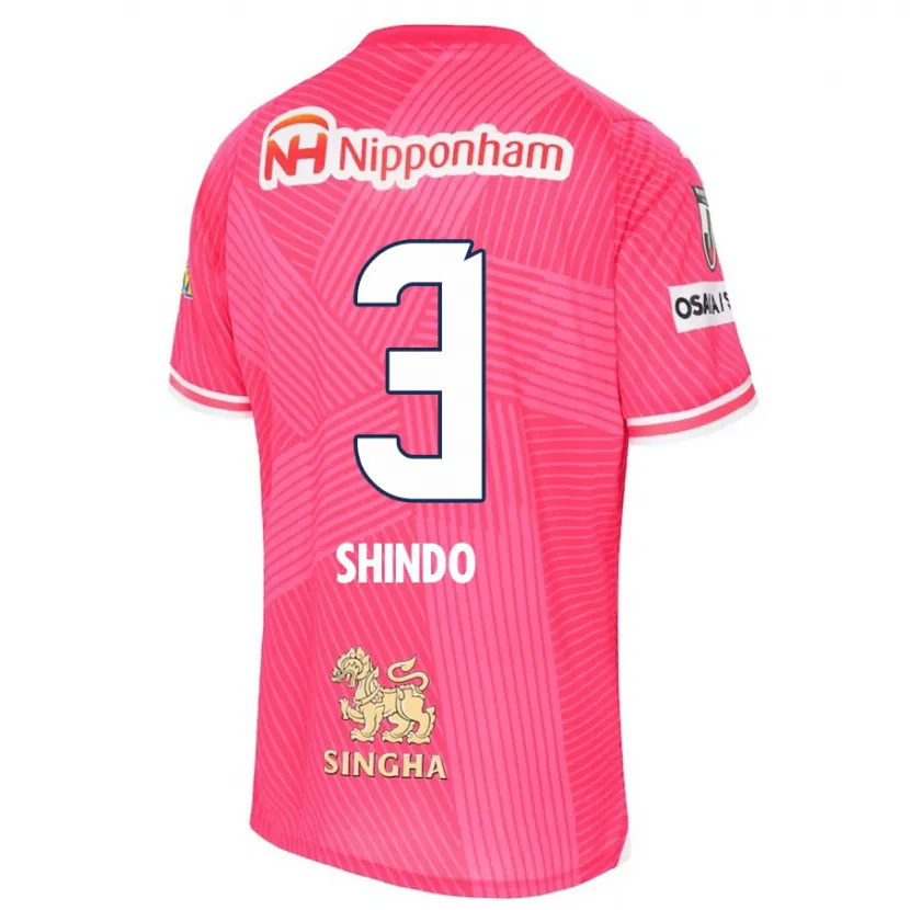 Danxen Kinderen Ryosuke Shindo #3 Roze Wit Thuisshirt Thuistenue 2024/25 T-Shirt