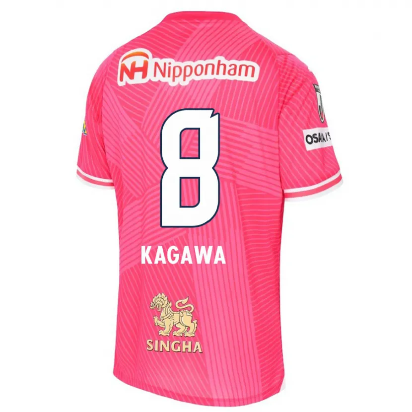 Danxen Kinderen Shinji Kagawa #8 Roze Wit Thuisshirt Thuistenue 2024/25 T-Shirt