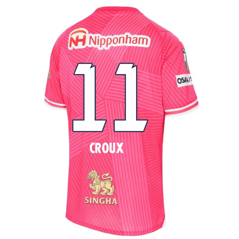 Danxen Kinderen Jordy Croux #11 Roze Wit Thuisshirt Thuistenue 2024/25 T-Shirt