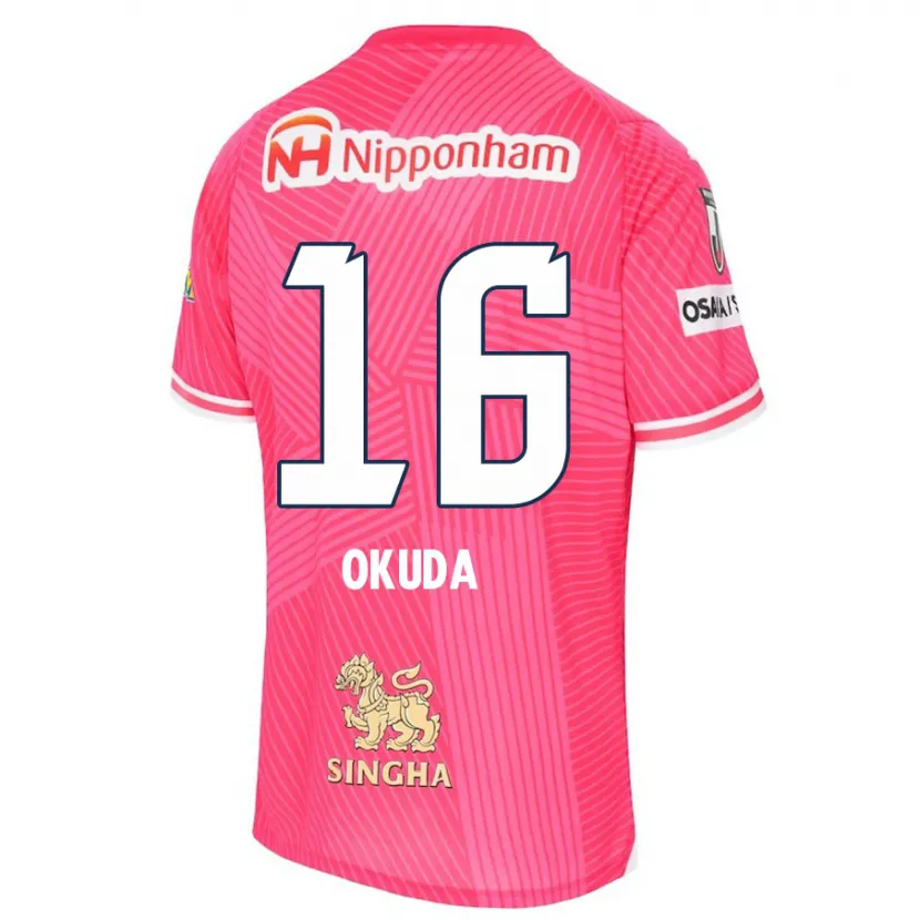 Danxen Kinderen Hayato Okuda #16 Roze Wit Thuisshirt Thuistenue 2024/25 T-Shirt