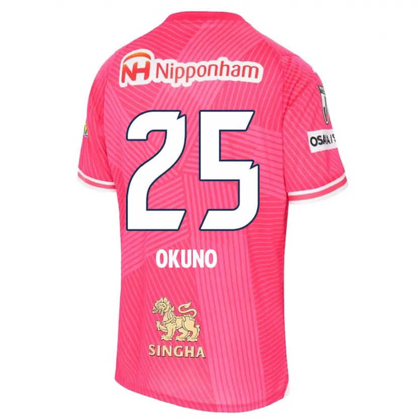 Danxen Kinderen Hiroaki Okuno #25 Roze Wit Thuisshirt Thuistenue 2024/25 T-Shirt