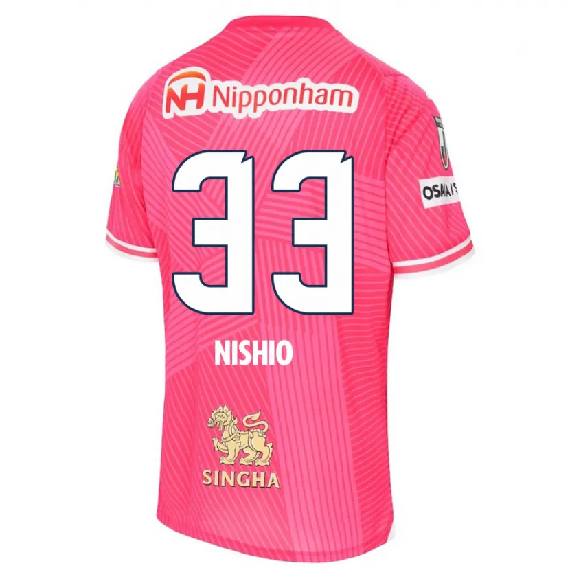 Danxen Kinderen Ryuya Nishio #33 Roze Wit Thuisshirt Thuistenue 2024/25 T-Shirt