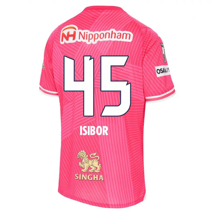 Danxen Kinderen Ken Isibor #45 Roze Wit Thuisshirt Thuistenue 2024/25 T-Shirt