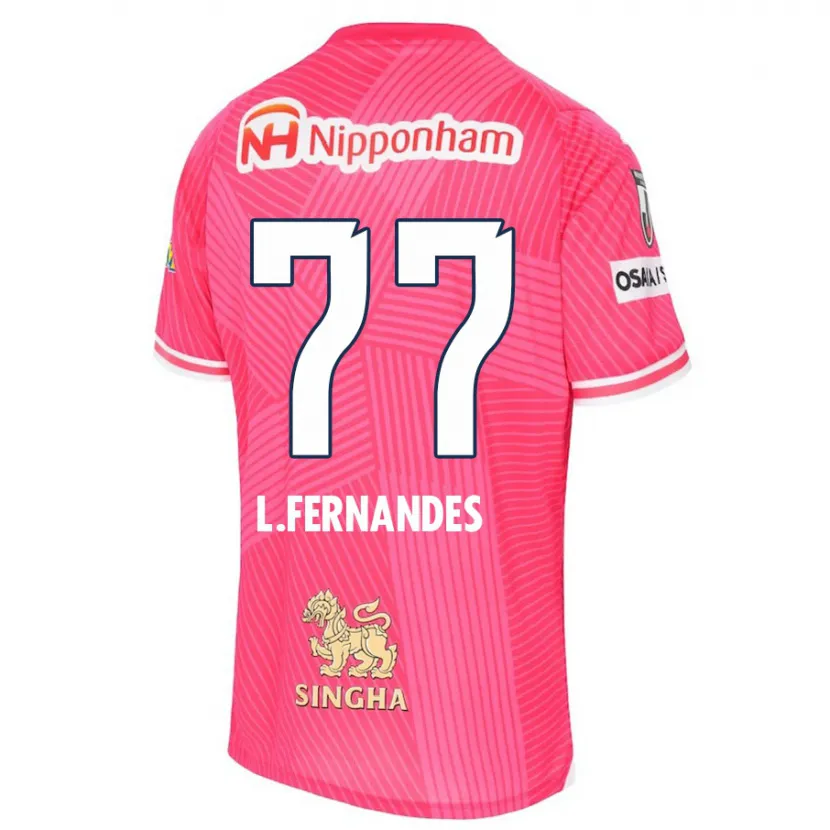 Danxen Kinderen Lucas Fernandes #77 Roze Wit Thuisshirt Thuistenue 2024/25 T-Shirt