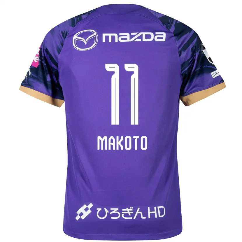 Danxen Kinderen Makoto Mitsuta #11 Paars Wit Thuisshirt Thuistenue 2024/25 T-Shirt