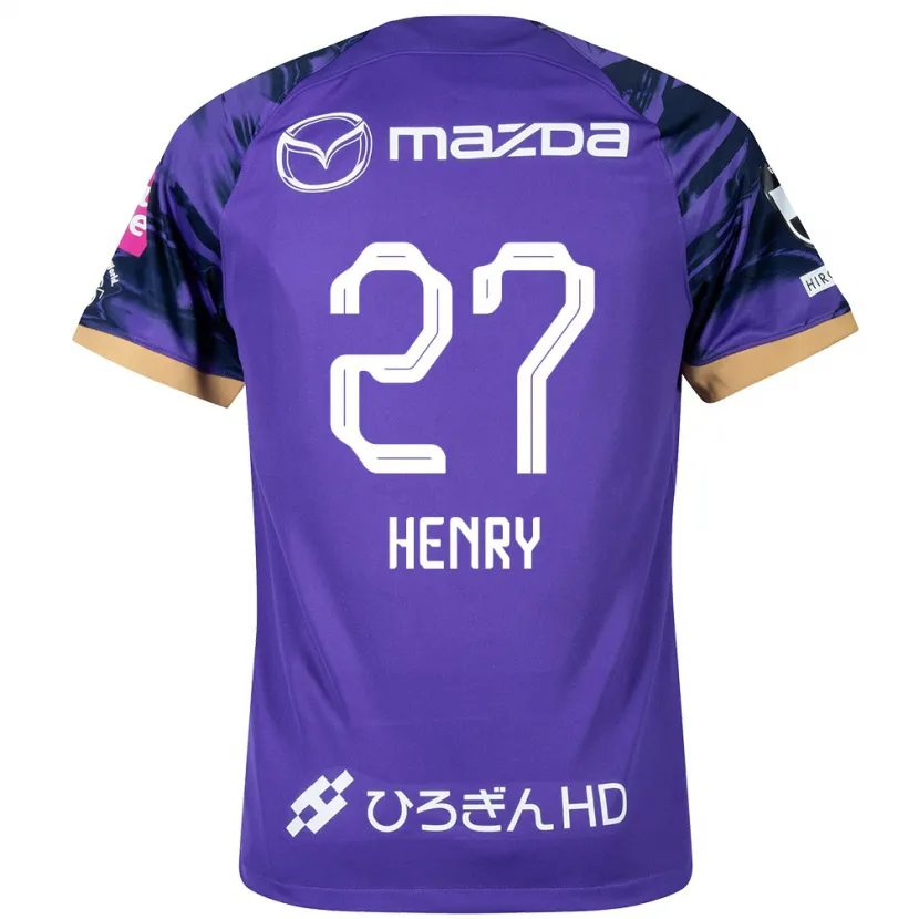 Danxen Kinderen Osamu Henry Iyoha #27 Paars Wit Thuisshirt Thuistenue 2024/25 T-Shirt