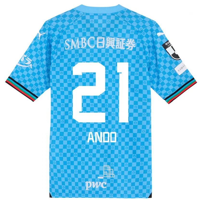 Danxen Kinderen Shunsuke Ando #21 Azuur Blauw Thuisshirt Thuistenue 2024/25 T-Shirt