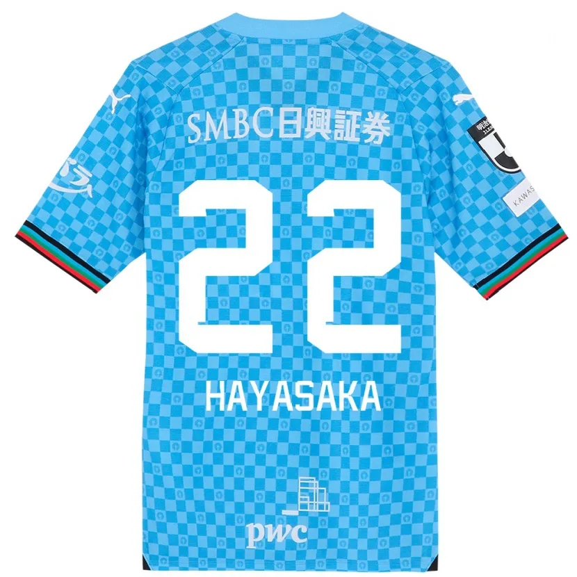 Danxen Kinderen Yuki Hayasaka #22 Azuur Blauw Thuisshirt Thuistenue 2024/25 T-Shirt