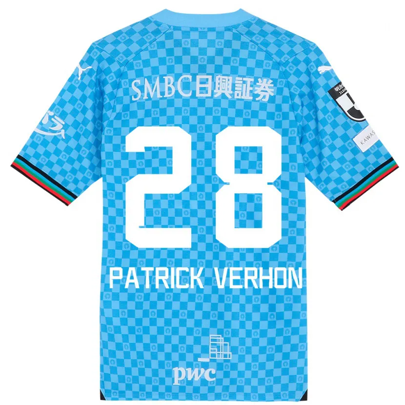 Danxen Kinderen Patrick Verhon #28 Azuur Blauw Thuisshirt Thuistenue 2024/25 T-Shirt