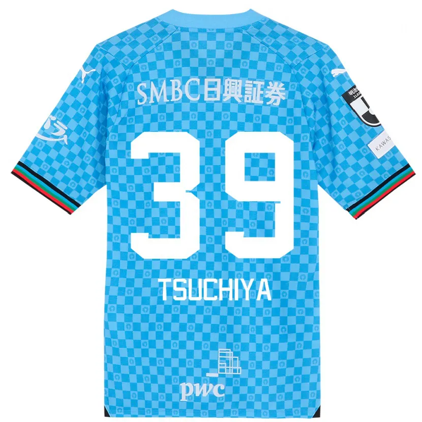 Danxen Kinderen Kaito Tsuchiya #39 Azuur Blauw Thuisshirt Thuistenue 2024/25 T-Shirt