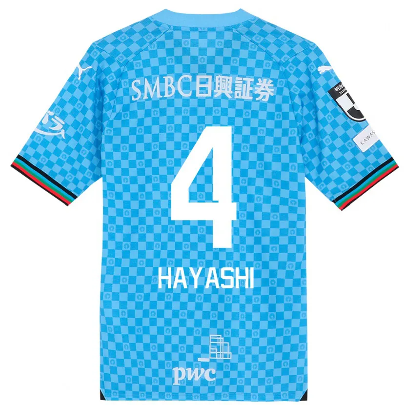 Danxen Kinderen Shunsuke Hayashi #4 Azuur Blauw Thuisshirt Thuistenue 2024/25 T-Shirt