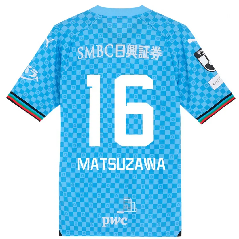 Danxen Kinderen Naoto Matsuzawa #16 Azuur Blauw Thuisshirt Thuistenue 2024/25 T-Shirt