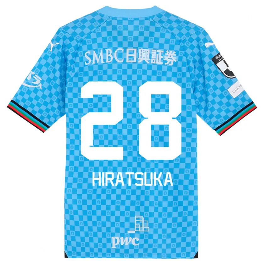 Danxen Kinderen Hayato Hiratsuka #28 Azuur Blauw Thuisshirt Thuistenue 2024/25 T-Shirt