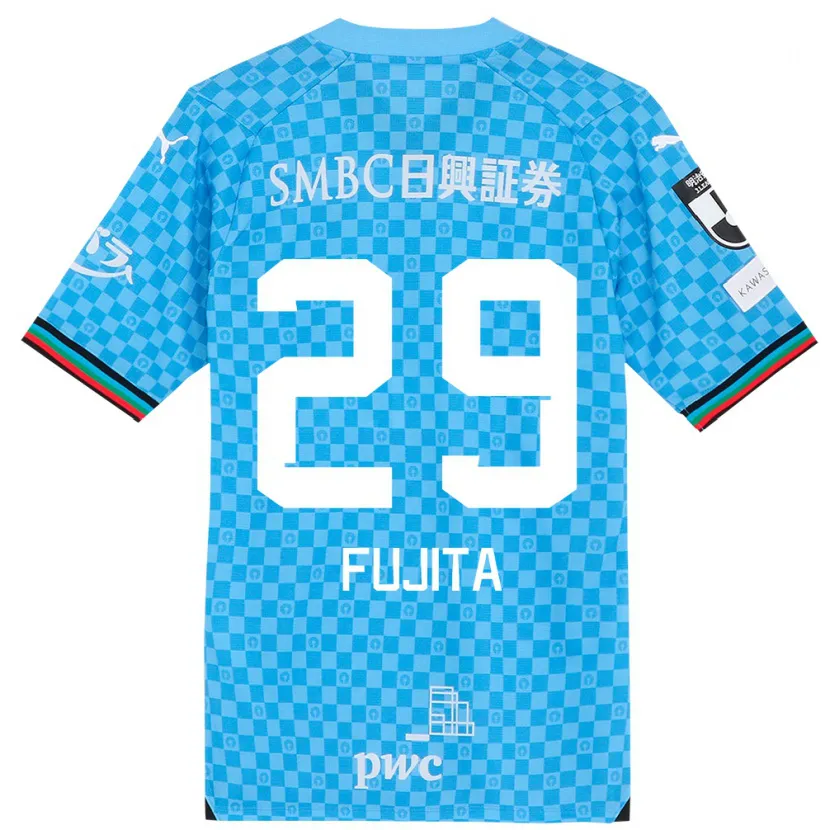 Danxen Kinderen Asuto Fujita #29 Azuur Blauw Thuisshirt Thuistenue 2024/25 T-Shirt