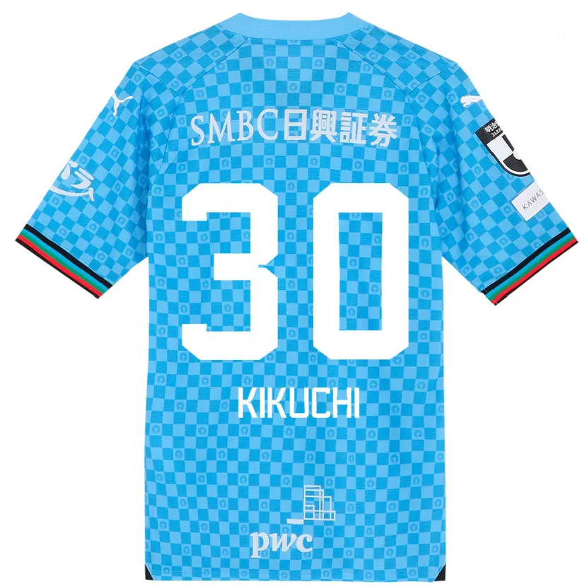 Danxen Kinderen Kyo Kikuchi #30 Azuur Blauw Thuisshirt Thuistenue 2024/25 T-Shirt