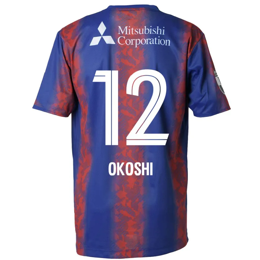 Danxen Kinderen Yutaha Okoshi #12 Blauw Rood Thuisshirt Thuistenue 2024/25 T-Shirt