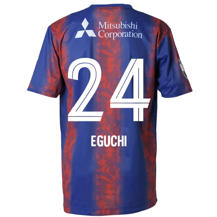 Danxen Kinderen Kaito Eguchi #24 Blauw Rood Thuisshirt Thuistenue 2024/25 T-Shirt