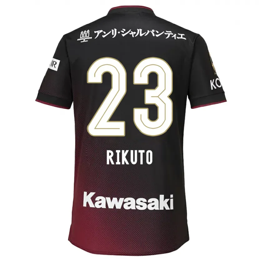 Danxen Kinderen Rikuto Hirose #23 Zwart Rood Thuisshirt Thuistenue 2024/25 T-Shirt