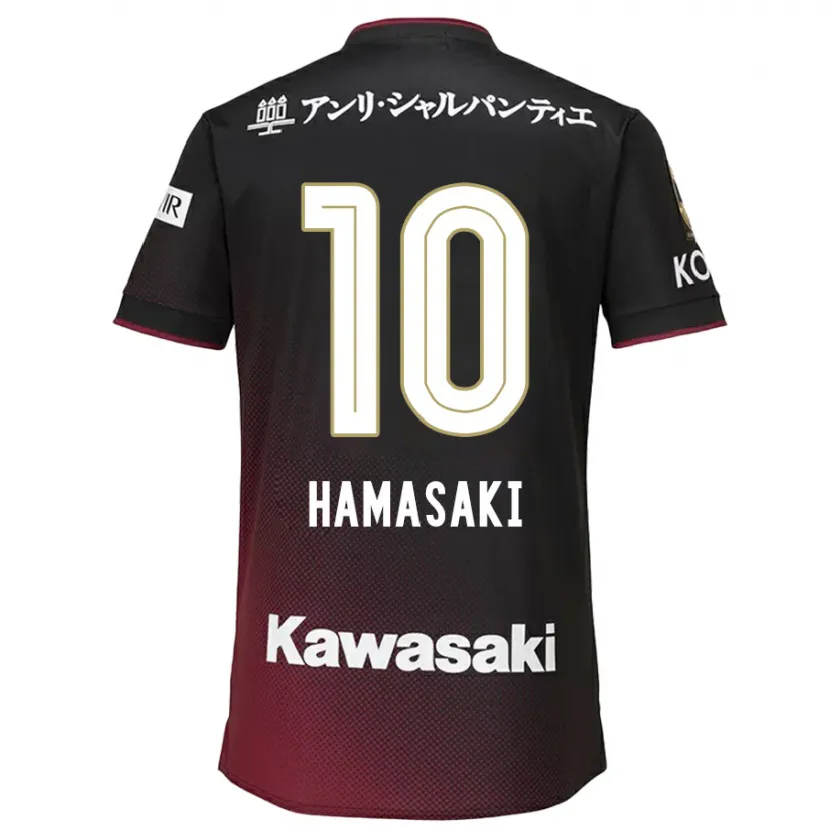 Danxen Kinderen Kento Hamasaki #10 Zwart Rood Thuisshirt Thuistenue 2024/25 T-Shirt