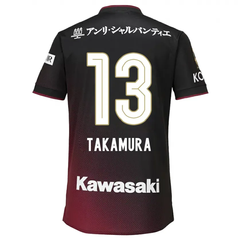 Danxen Kinderen Tokiya Takamura #13 Zwart Rood Thuisshirt Thuistenue 2024/25 T-Shirt