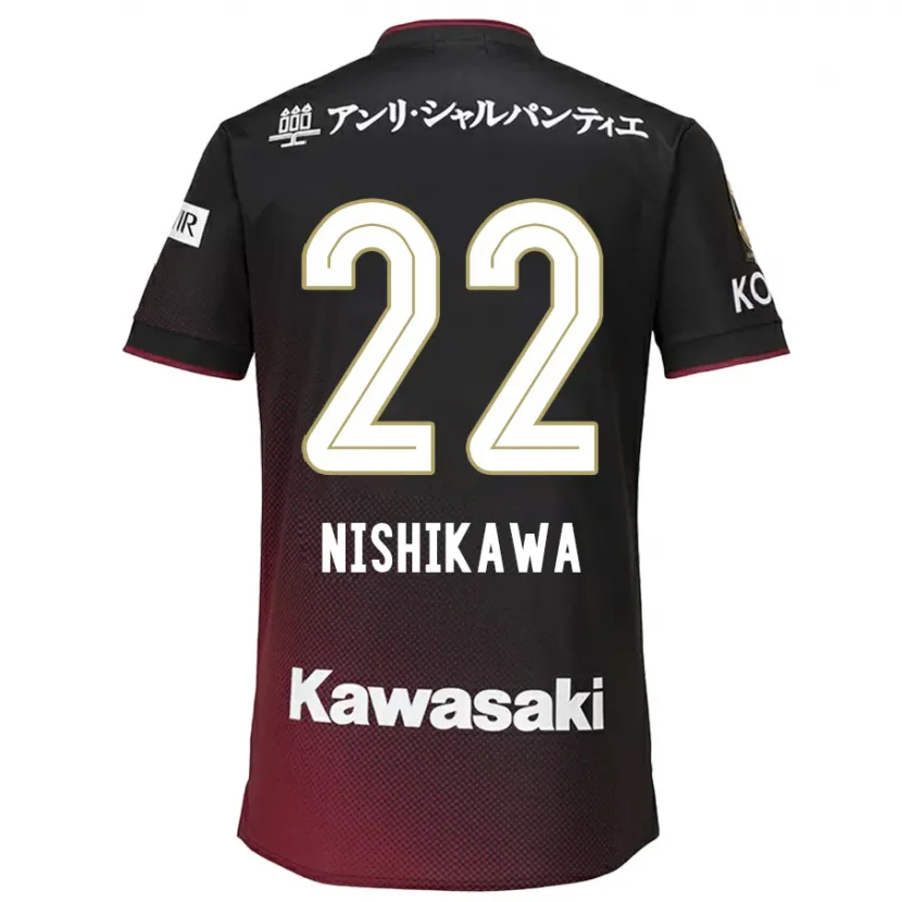 Danxen Kinderen Aiku Nishikawa #22 Zwart Rood Thuisshirt Thuistenue 2024/25 T-Shirt