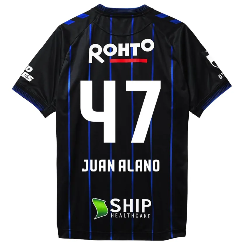 Danxen Kinderen Juan Alano #47 Zwart Blauw Thuisshirt Thuistenue 2024/25 T-Shirt