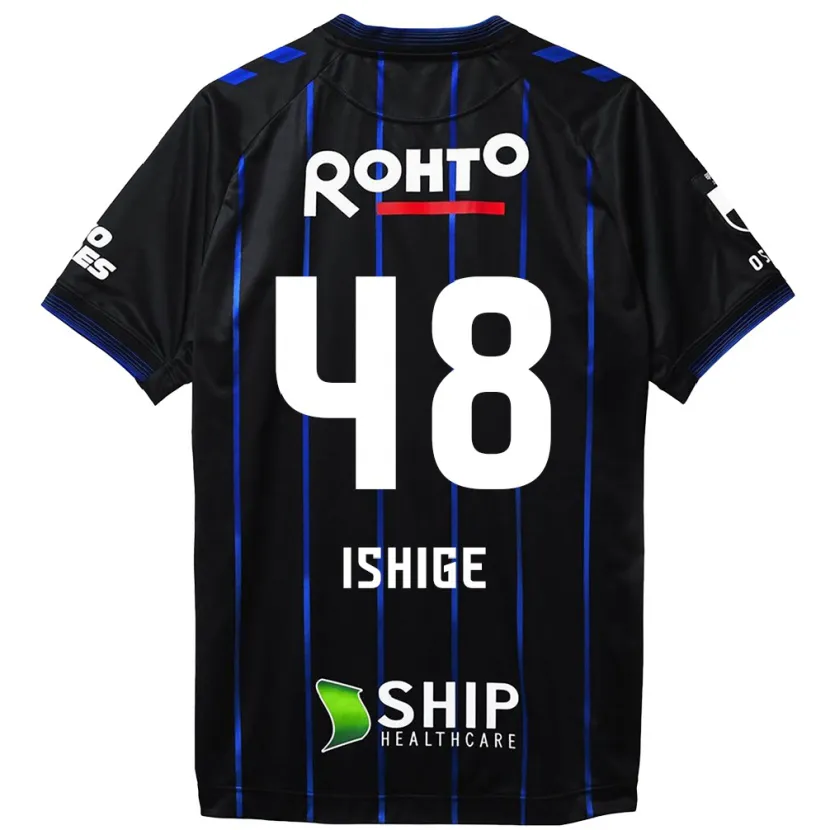 Danxen Kinderen Hideki Ishige #48 Zwart Blauw Thuisshirt Thuistenue 2024/25 T-Shirt