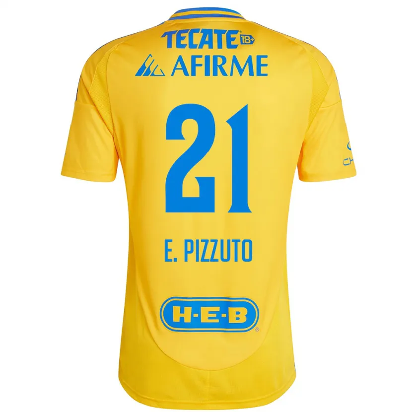 Danxen Kinderen Eugenio Pizzuto #21 Goud Geel Thuisshirt Thuistenue 2024/25 T-Shirt