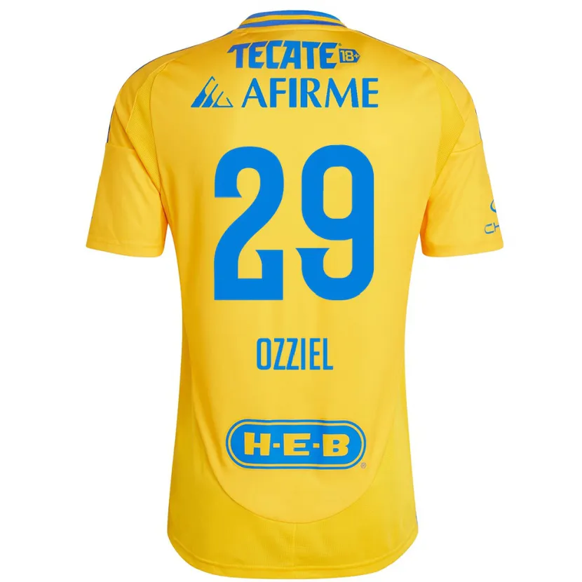 Danxen Kinderen Ozziel Herrera #29 Goud Geel Thuisshirt Thuistenue 2024/25 T-Shirt