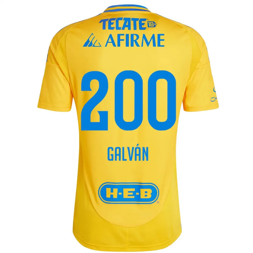 Danxen Kinderen Isaias Galván #200 Goud Geel Thuisshirt Thuistenue 2024/25 T-Shirt