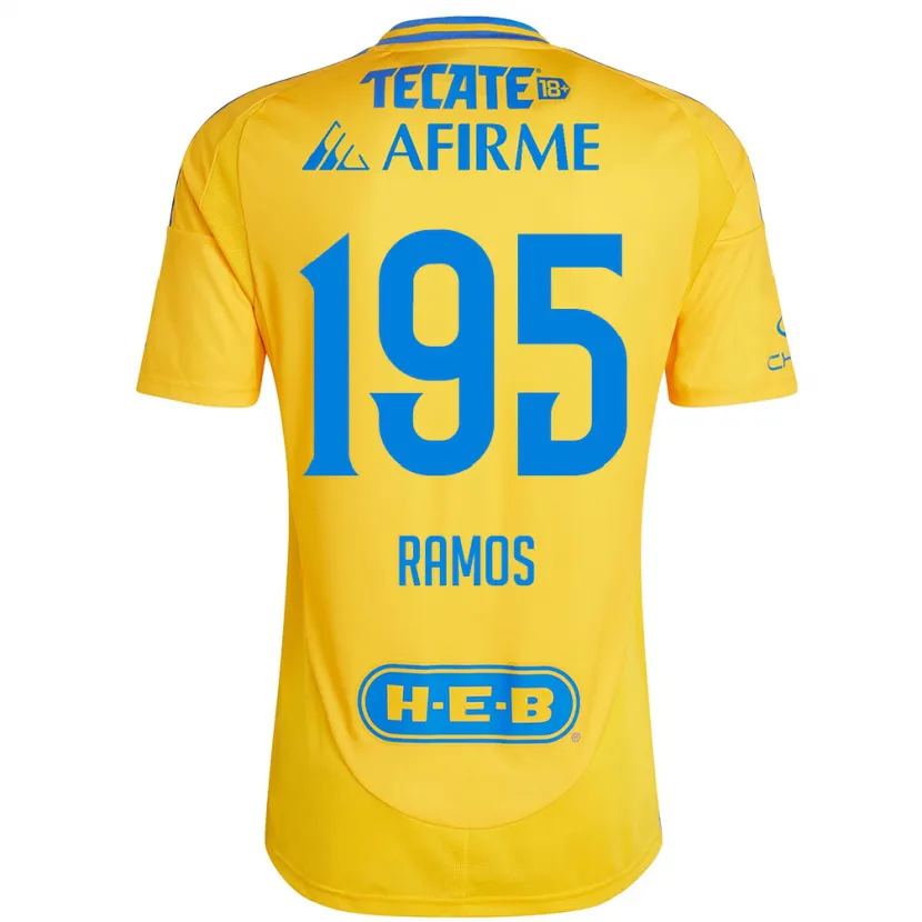 Danxen Kinderen Rodrigo Ramos #195 Goud Geel Thuisshirt Thuistenue 2024/25 T-Shirt