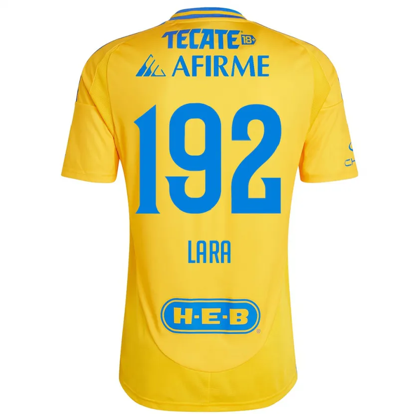 Danxen Kinderen Miguel Lara #192 Goud Geel Thuisshirt Thuistenue 2024/25 T-Shirt