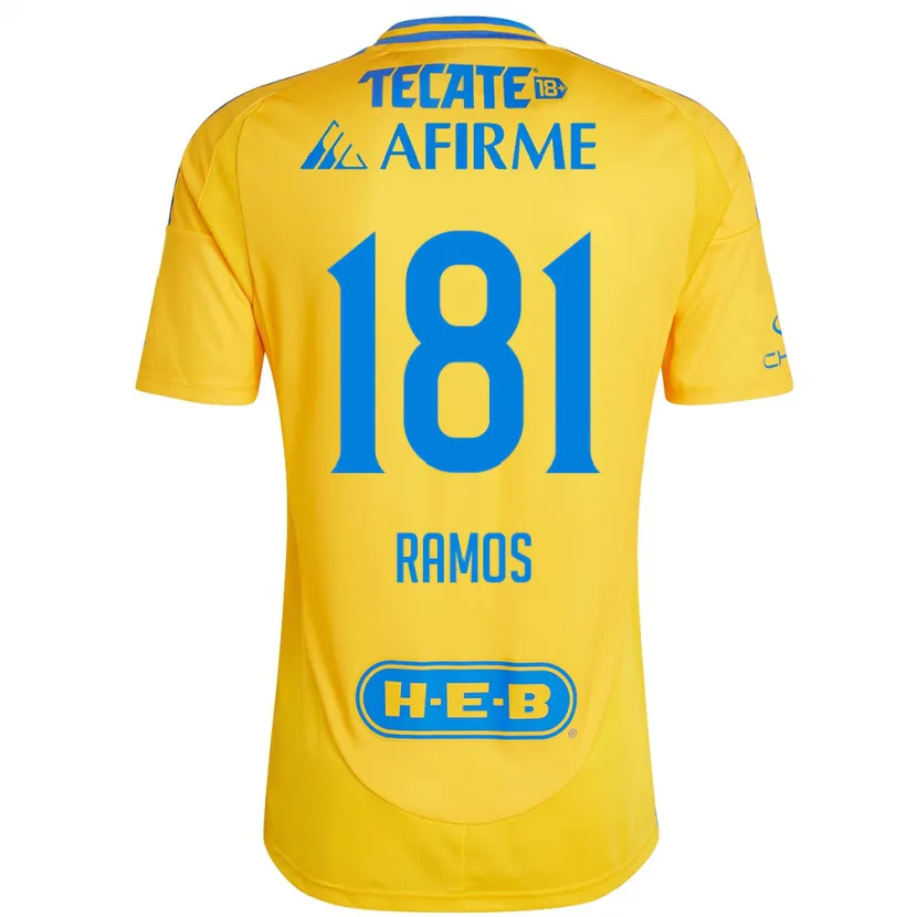 Danxen Kinderen Anthony Ramos #181 Goud Geel Thuisshirt Thuistenue 2024/25 T-Shirt