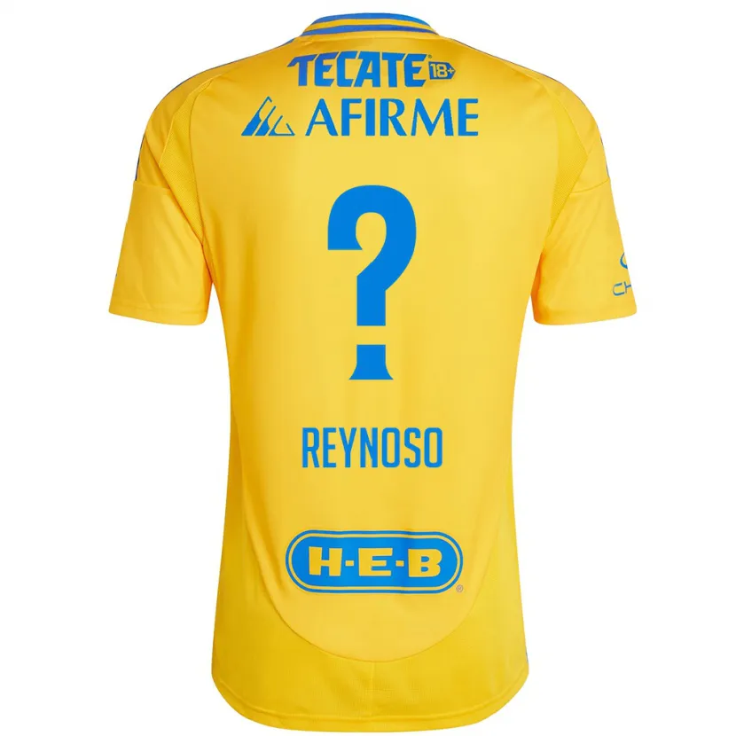 Danxen Kinderen Omar Reynoso #0 Goud Geel Thuisshirt Thuistenue 2024/25 T-Shirt