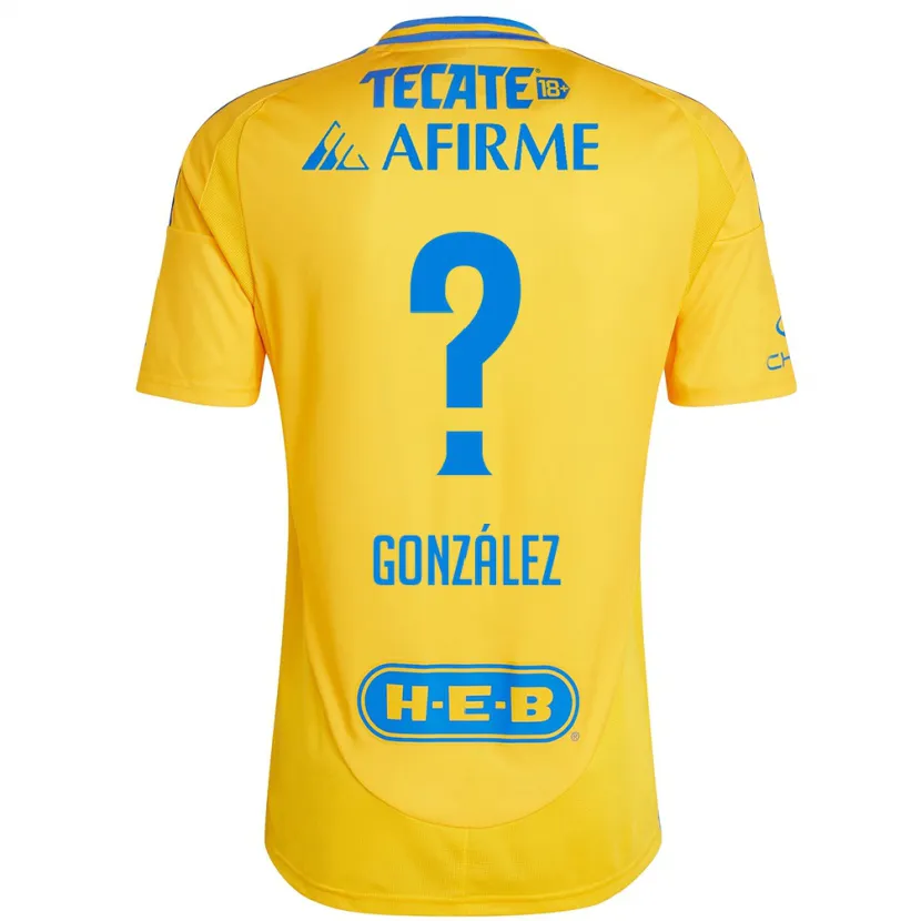 Danxen Kinderen Fernando González #0 Goud Geel Thuisshirt Thuistenue 2024/25 T-Shirt