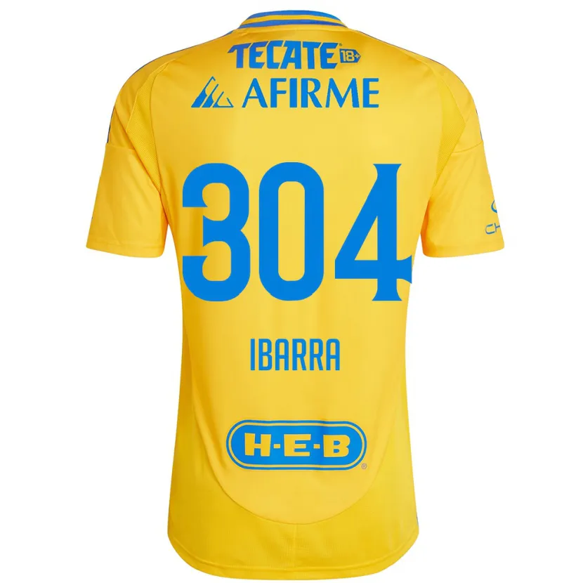 Danxen Kinderen Luis Ibarra #304 Goud Geel Thuisshirt Thuistenue 2024/25 T-Shirt