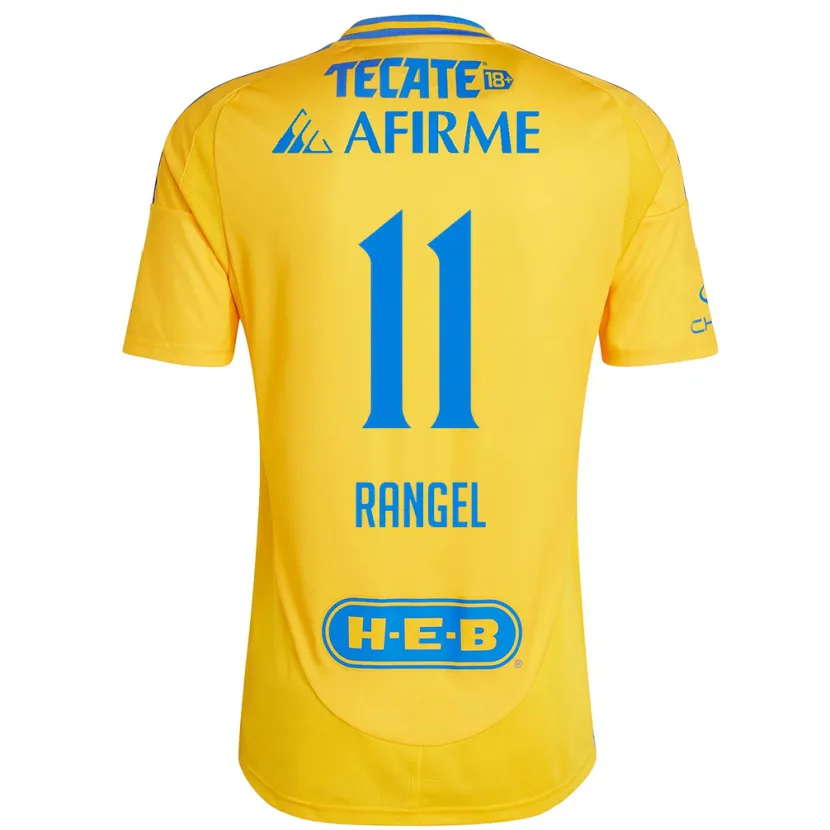 Danxen Kinderen Nayeli Rangel #11 Goud Geel Thuisshirt Thuistenue 2024/25 T-Shirt