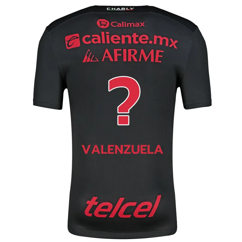 Danxen Kinderen Carlos Valenzuela #0 Zwart Rood Thuisshirt Thuistenue 2024/25 T-Shirt