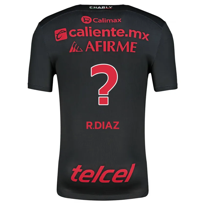 Danxen Kinderen Ricardo Díaz #0 Zwart Rood Thuisshirt Thuistenue 2024/25 T-Shirt