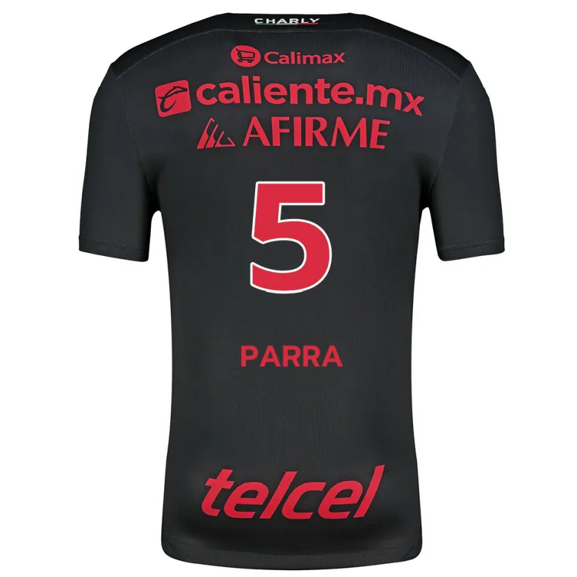 Danxen Kinderen Rodrigo Parra #5 Zwart Rood Thuisshirt Thuistenue 2024/25 T-Shirt