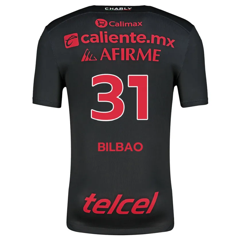 Danxen Kinderen Unai Bilbao #31 Zwart Rood Thuisshirt Thuistenue 2024/25 T-Shirt