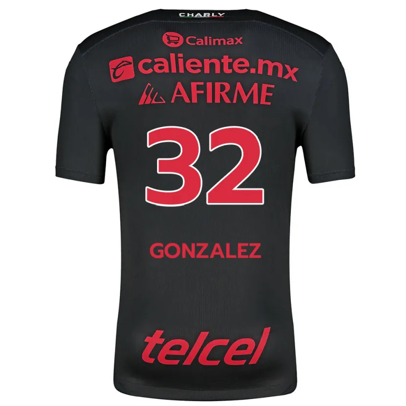 Danxen Kinderen Carlos González #32 Zwart Rood Thuisshirt Thuistenue 2024/25 T-Shirt