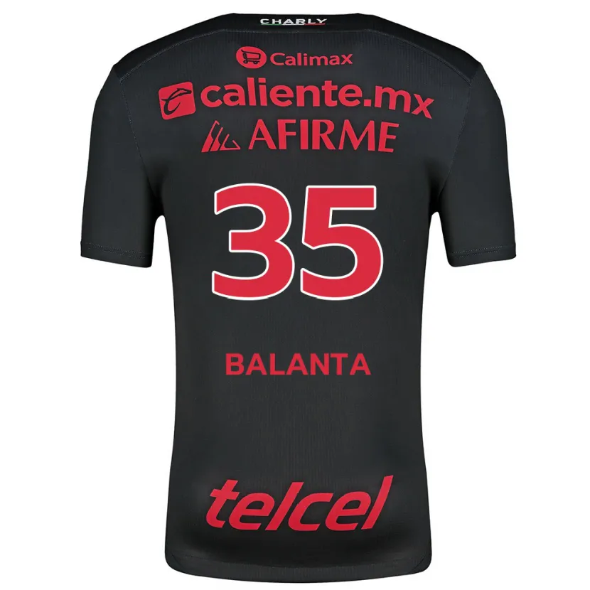 Danxen Kinderen Kevin Balanta #35 Zwart Rood Thuisshirt Thuistenue 2024/25 T-Shirt