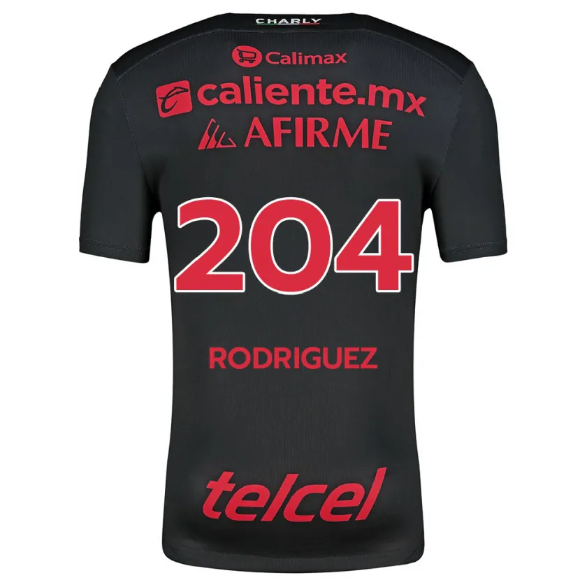 Danxen Kinderen Jesús Rodríguez #204 Zwart Rood Thuisshirt Thuistenue 2024/25 T-Shirt